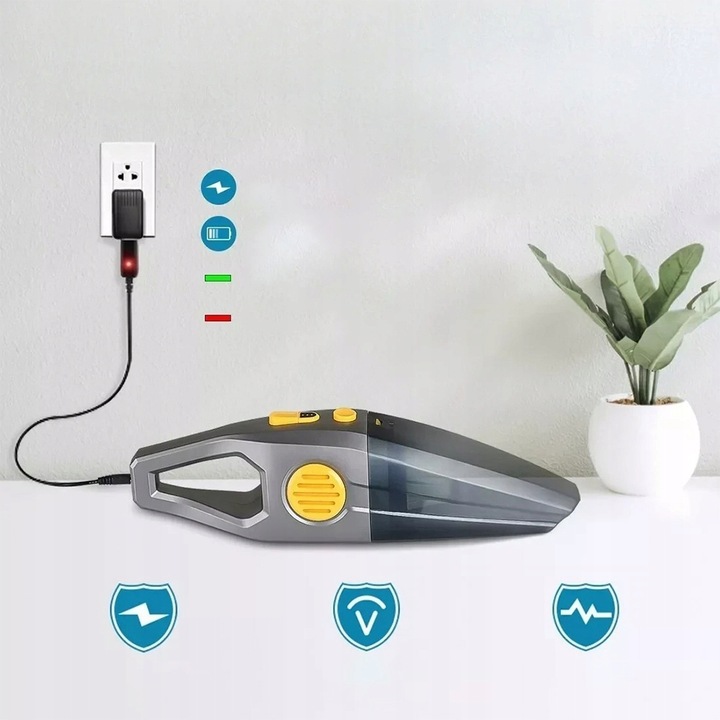 MOCNY ODKURZACZ SAMOCHODOWY RĘCZNY Z FUNKCJĄ PRANIA ZASYSA WODĘ 9.5KPA 120W