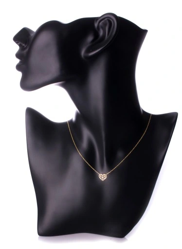 ZŁOTY NASZYJNIK Z AŻUROWYM SERDUSZKIEM PUDEŁECZKO TOREBKA GRATIS 14KT 585