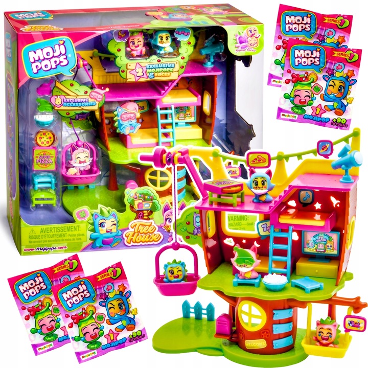 Moji Pops Magic Box Domek na drzewie + 4× Saszetka z MojiPops Seria I