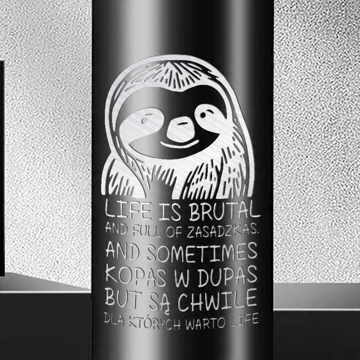 KUBEK TERMICZNY WSKAŹNIK TEMPERATURY LED GRAWER LIVE IS BRUTAL LENIWIEC