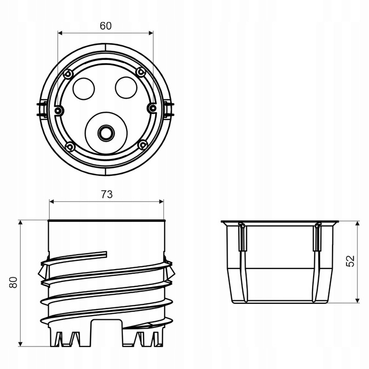 PUSZKA elewacyjna montażu ELEKTROINSTALACYJNA do izolacji KOŃCOWEJ ELEWACJI