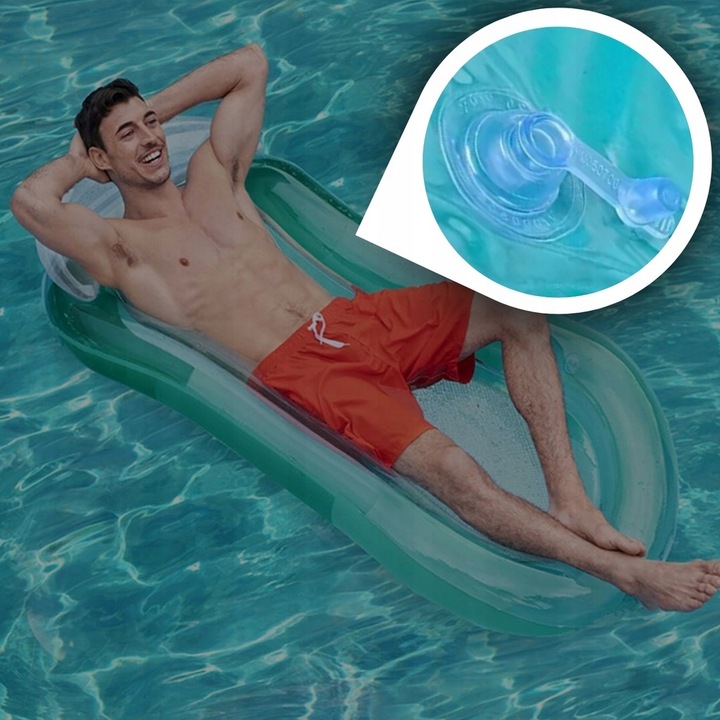 MATERAC DMUCHANY DO PŁYWANIA PONTON PŁYWAJĄCY DO BASENU NAD WODĘ 160X75 cm
