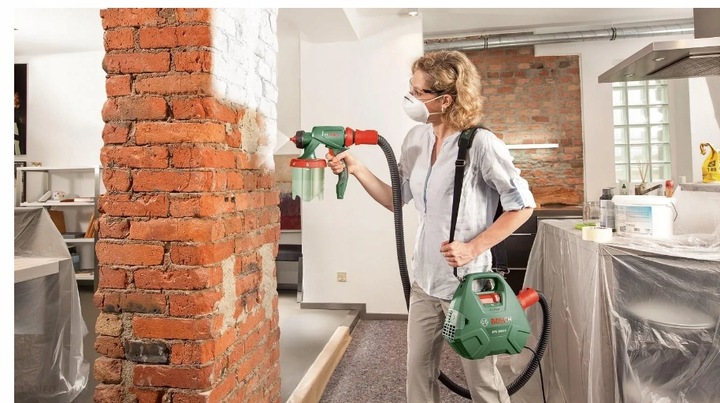 Pistolet malarski natryskowy Bosch 650W SYSTEM DO MALOWANIA do ścian drewna