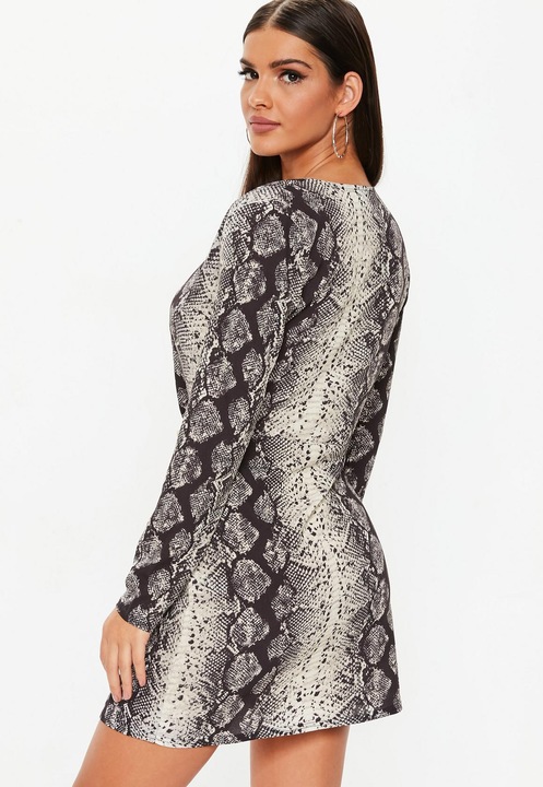 MISSGUIDED SUKIENKA MINI SNAKE PRINT (36)