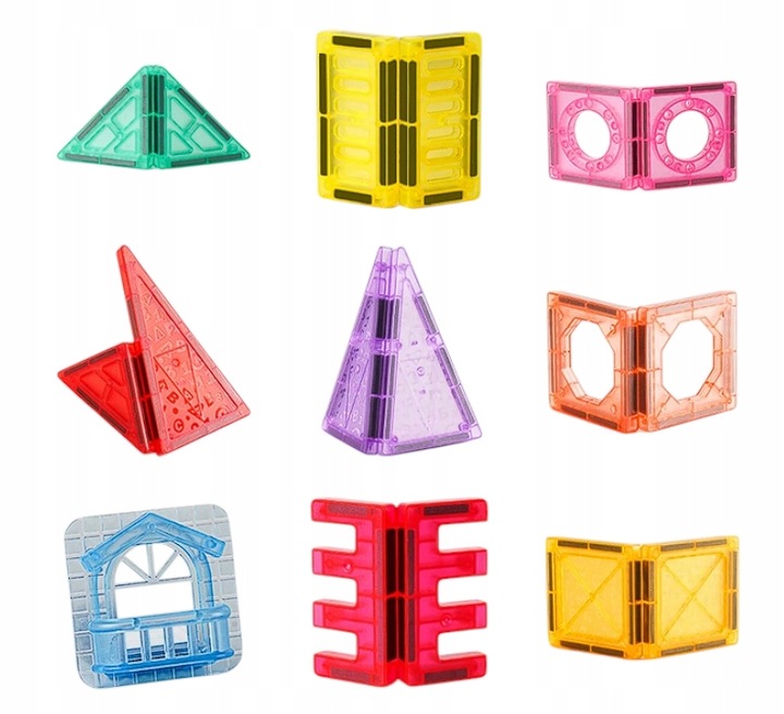 KREATYWNE KLOCKI BLOKI PANELE MAGNETYCZNE 3D 110EL KONSTRUKCYJNE POJAZDY