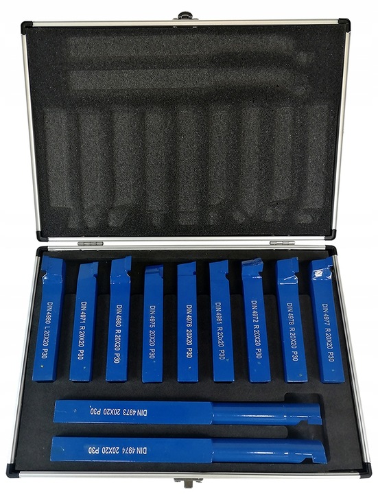 ZESTAW NOŻY TOKARSKICH STALOWYCH 20x20mm 11 SZTUK NÓŻ TOKARSKI 10885