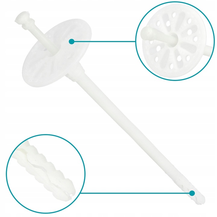 Kołki łączniki dyble izolacji do styropianu LTX fi 10 - 22 cm 100 szt.