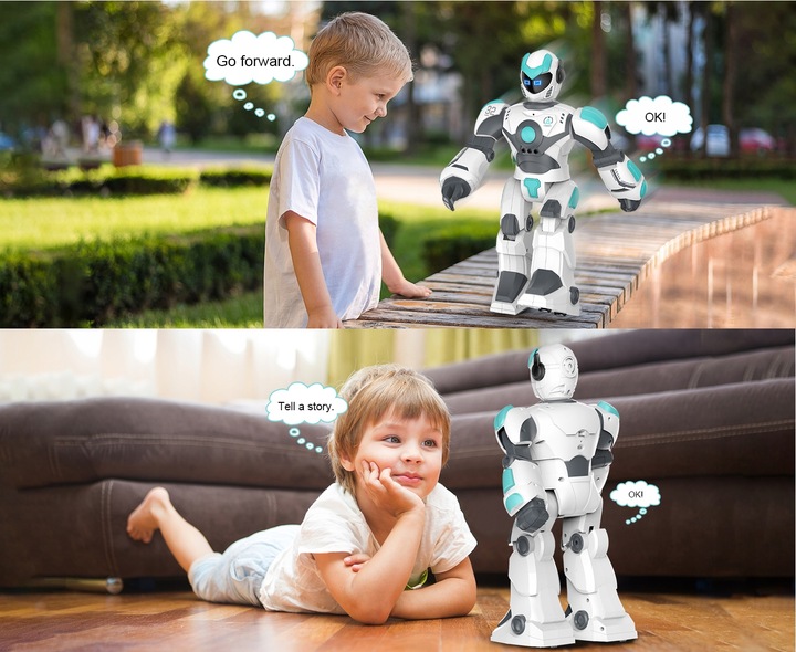 ROBOT DUŻY INTERAKTYWNY ZDALNIE GEST PROGRAMOWANY STEROWANIE GŁOSOWE LED