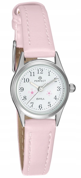 Delikatny ZEGAREK PERFECT dla dziewczynki kwiatuszki girls KOLOROWE PASKI