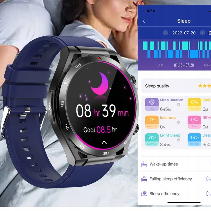 SMARTWATCH ZEGAREK MĘSKI GLUKOZA POMIAR CUKRU EKG CIŚNIENIE MENU POLSKIE