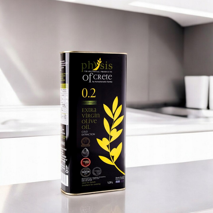 Oliwa z Oliwek Extra Virgin 1,5L Physis of Crete 0,2% +BUTELKA 250ML Gratis