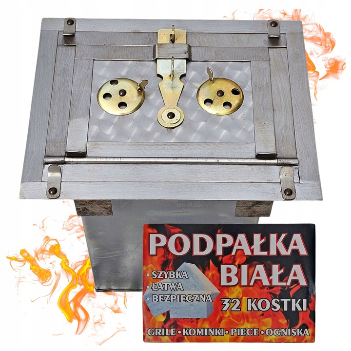 Piekarnik czarny stalowy do kuchni kaflowej bradura + podpałka do pieca