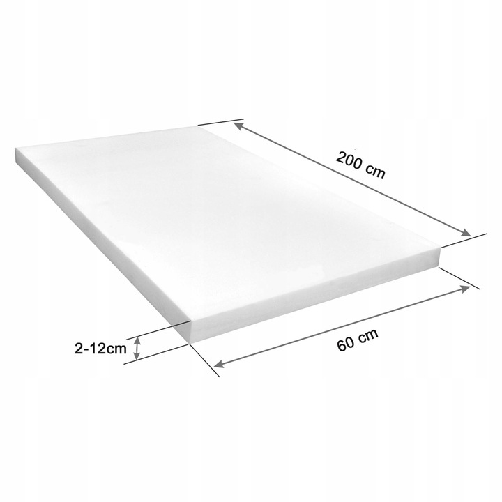 PIANKA TAPICERSKA GĄBKA MEBLOWA SOFA KANAPA FOTEL MATERAC T25 200x60x10 CM