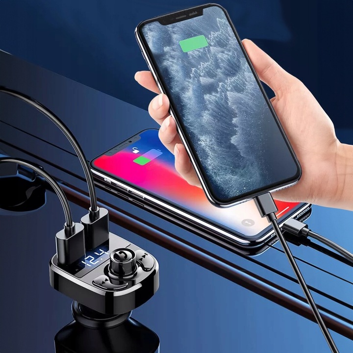 TRANSMITER BLUETOOTH FM MP3 ŁADOWARKA ODTWARZACZ TRANSMITER BT AUDIO