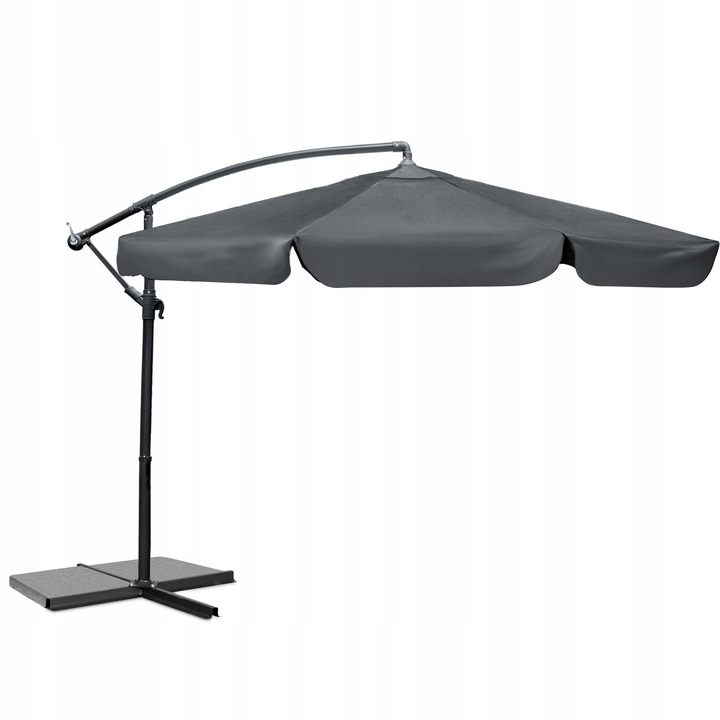 Parasol Ogrodowy Duży Składany z wysięgnikiem pokrowiec 6 segmentów Ø 350cm