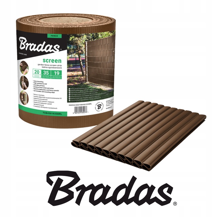Taśma ogrodzeniowa brązowa 19 cm x 35 m OSŁONA NA OGRODZENIE PANELOWE PŁOT
