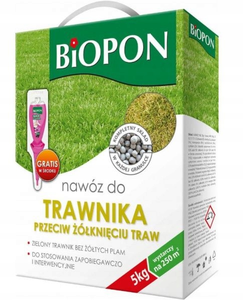Nawóz do trawy przeciw żółknięciu Biopon 5 kg