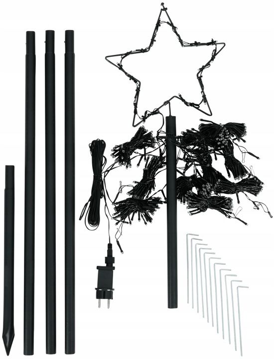 CHOINKA METALOWA XL 250 cm 500 LED TIMER KEMA ZEWNĘTRZNA