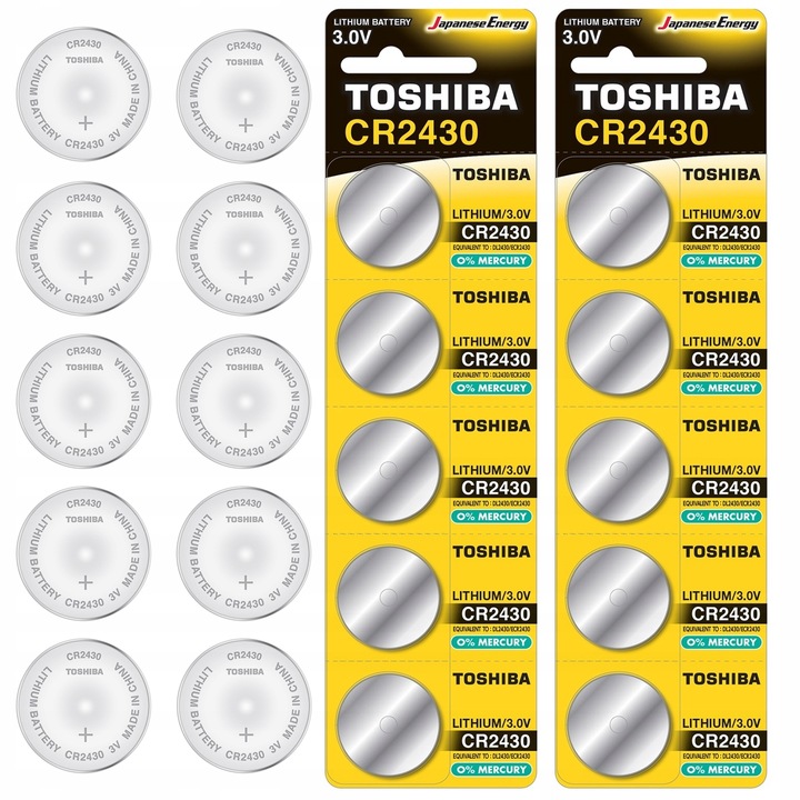 10x Bateria Litowa TOSHIBA Zegarkowa DL CR 2430 3V JAPOŃSKA