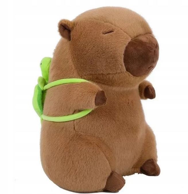 KAPIBARA PLUSZOWA MASKOTKA 55 CM ZABAWKA Z PLECAKIEM ŻÓŁWIK MIĘKKA PLUSZAK