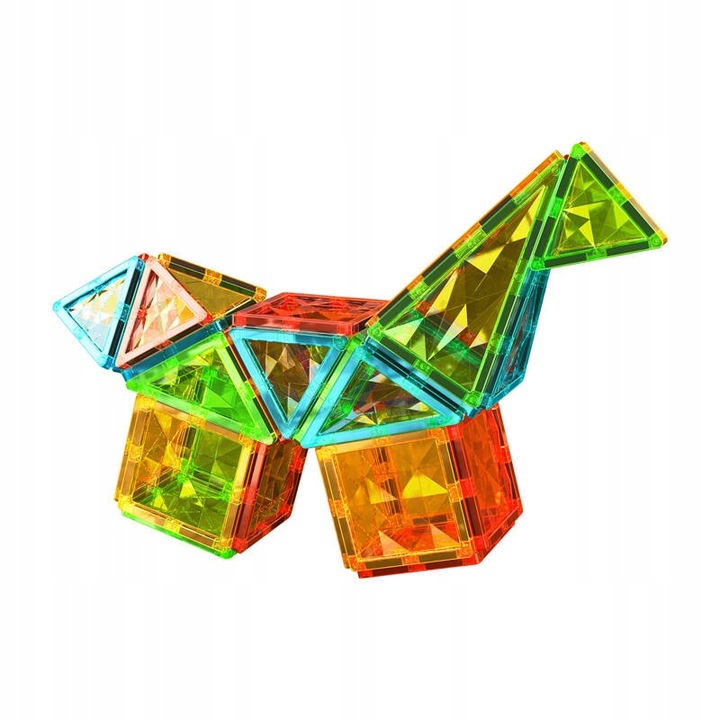 Płytki Klocki Magnetyczne Geomag Gems Rocket 32 Elementów Kolorowe