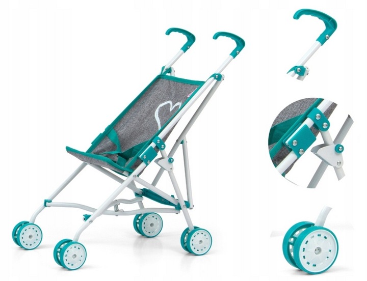 WÓZEK DLA LALEK PARASOLKA SPACERÓWKA DLA LALKI LEKKI SOLIDNY