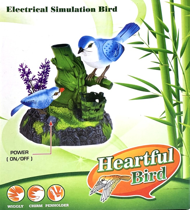 Ruchome ptaszki śpiewające pojemnik na biurko przybory figurka interakrywna
