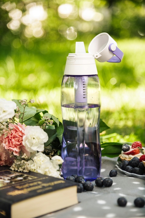 BUTELKA FILTRUJĄCA NA WODĘ AQUALOGIS BIDON Aqua&Go Tritan Fioletowa 750ml