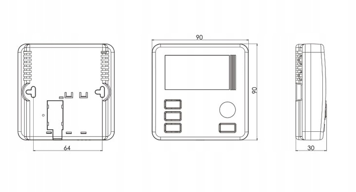 PRZEWODOWY STEROWNIK PIECA REGULATOR TEMPERATURY TERMOSTAT POKOJOWY AURATON