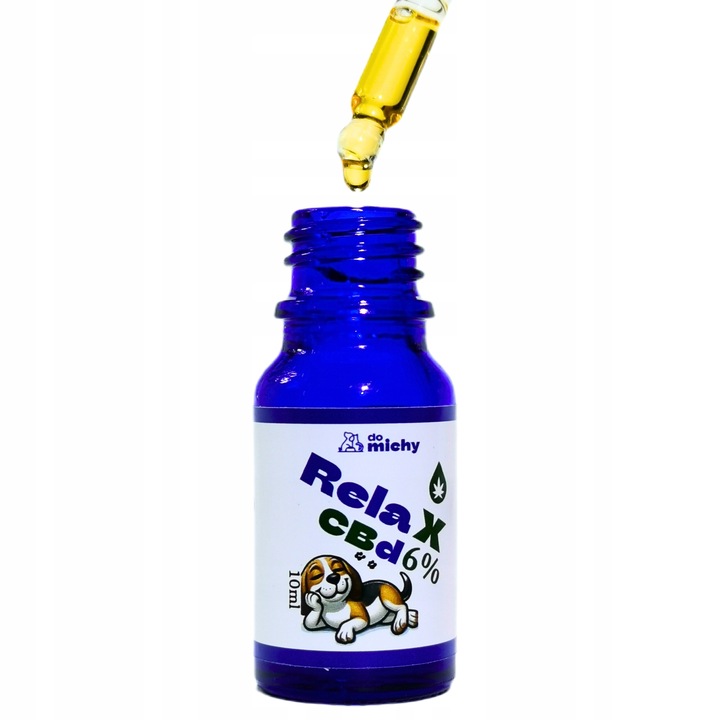 Olej Do michy RelaX CBD 6% dla psa i kota 10ml THC-0% (bezpieczny)