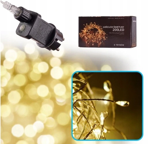 Lampki LED Choinkowe Zewnętrzne Kurtyna Świąteczne Sople Girlanda na ślub