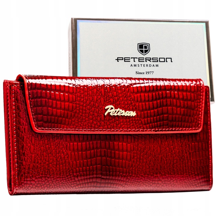 Portfel damski skórzany z RFID STOP Peterson skóra pojemny na prezent