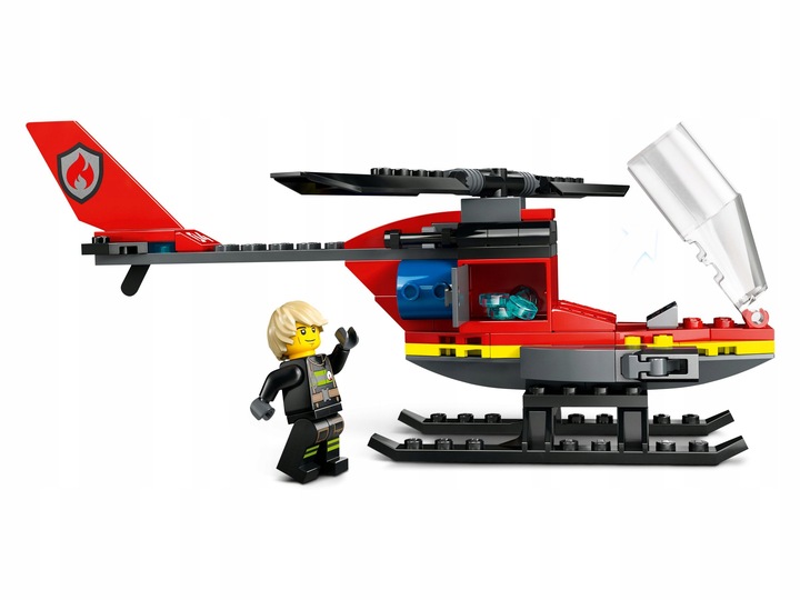 LEGO City Straż Pożarna 60411 Strażacki Helikopter Ratunkowy Armatki Wodne