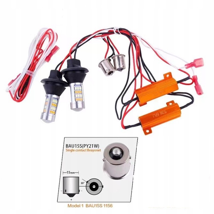 2W1 Światła DZIENNE I KIERUNKOWSKAZY LED DRL PY21W