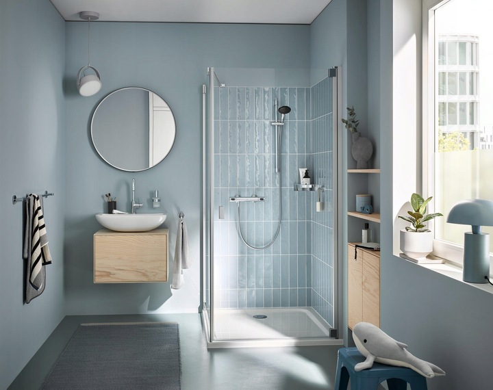 Zestaw prysznicowy GROHE Bateria Termostat Drążek Słuchawka Chrom 34800001