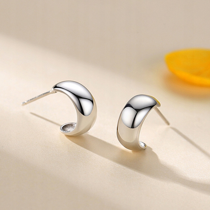 KOLCZYKI Srebrne PRÓBA 925 SREBRO Sztyfty Geometryczny C WKRĘTKI Damskie