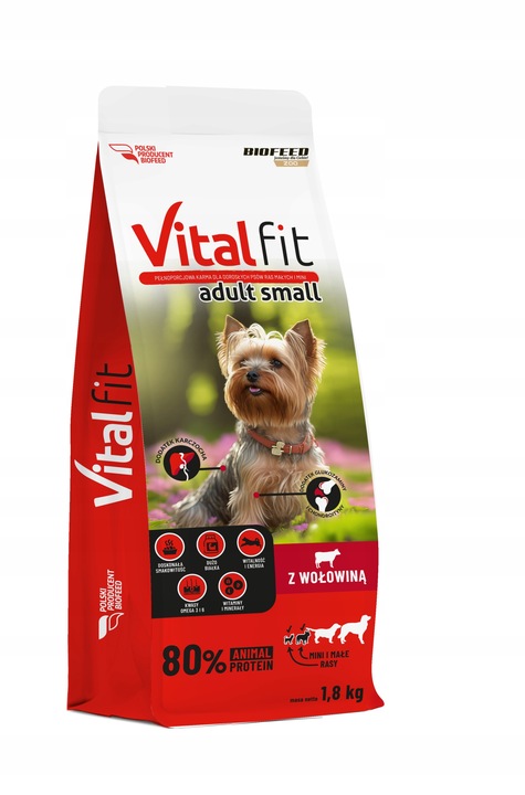 BIOFEED VITALFIT Sucha karma dla psów małych ras Wołowina + Kurczak 2x1,8kg