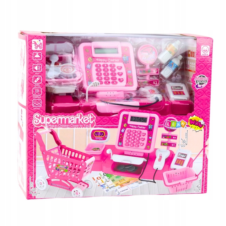 KASA FISKALNA KOSZYK AKCESORIA CZYTNIK KART WAGA WÓZEK SKLEPOWY AKCESORIA