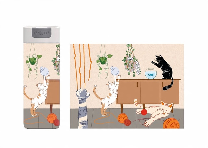 Kubek termiczny Olympus 500ml Cat Astrophe kubek na kawe Kambukka koty