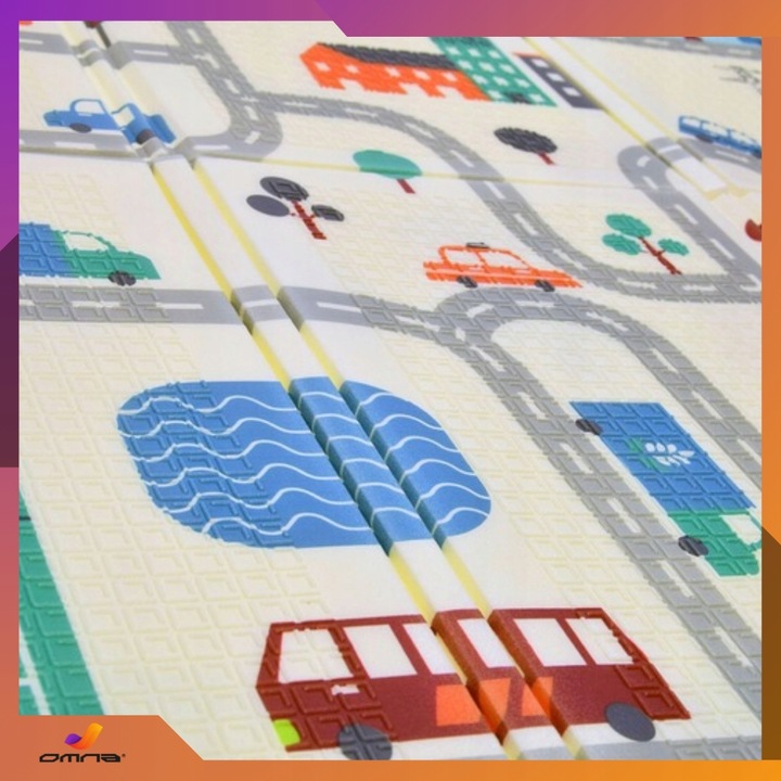 Piankowa dwustronna mata edukacyjna xpe dla dzieci duża składana 200x180cm