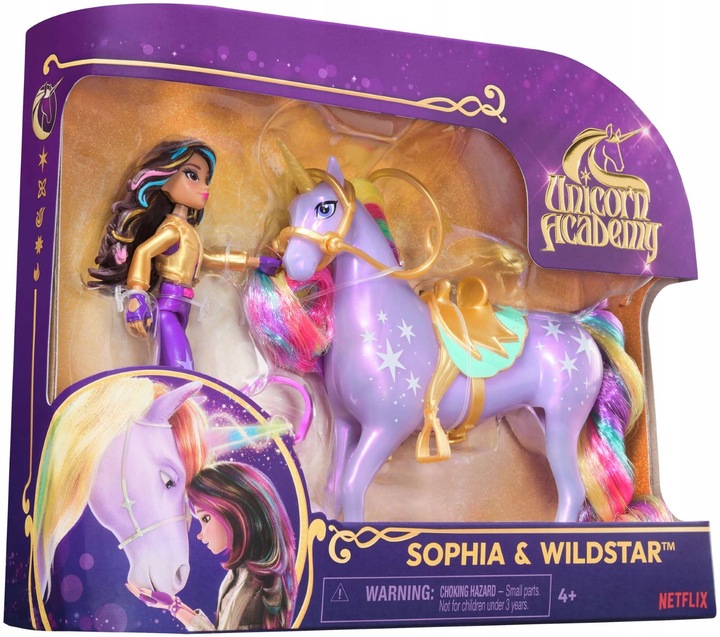 ZESTAW AKADEMIA JEDNOROŻCÓW FIGURKA WILDSTAR I LALKA SOPHIA UNICORN ACADEMY