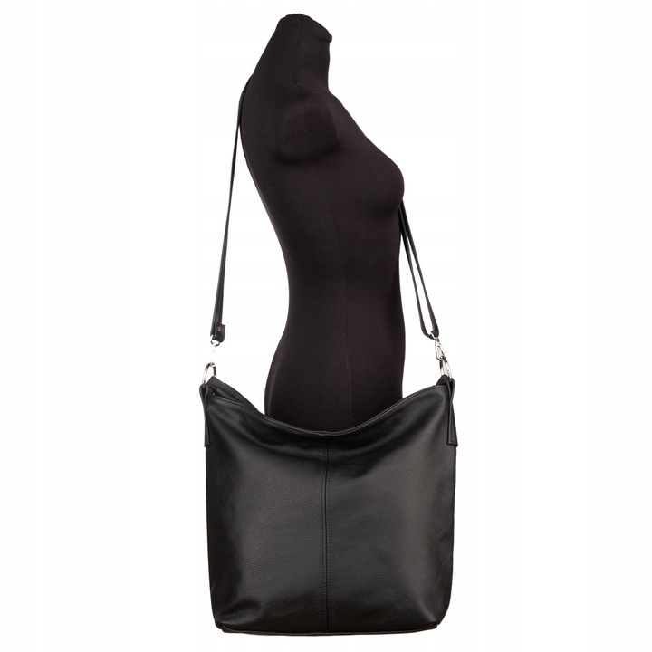 CZARNA TOREBKA SKÓRA NATURALNA WOREK SHOPPER A4 KLASYCZNA TORBA SKÓRZANA