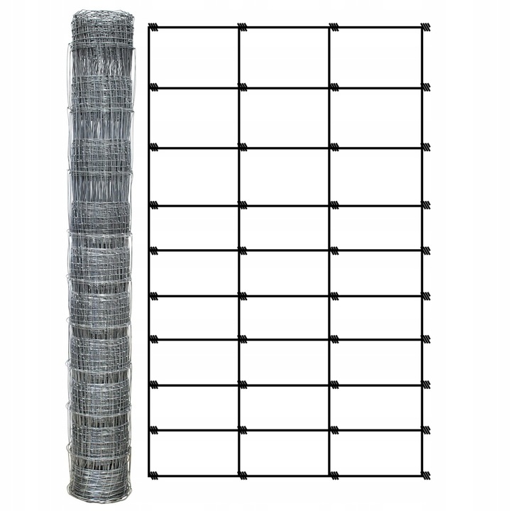 SIATKA LEŚNA 150/10/30 L - rolka 50m OCYNKOWANA do pola sady lasy budowa