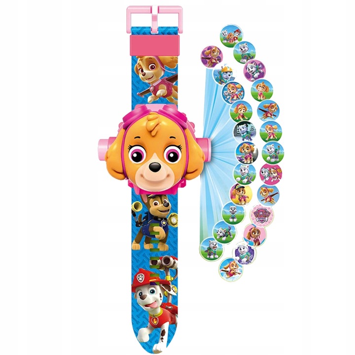 PSI PATROL ZESTAW DO ZABAWY ZEGAREK Z PROJEKTOREM SKYE + 2x WALKIE TALKIE