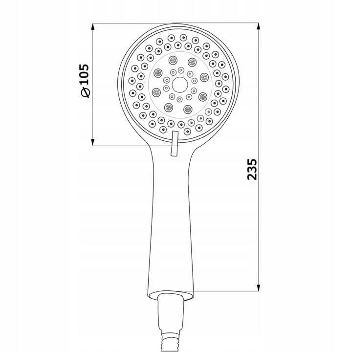 ZESTAW PRYSZNICOWY SŁUCHAWKA PRYSZNICOWA 5 FUNKCJI WĄŻ UCHWYT ESTIVA