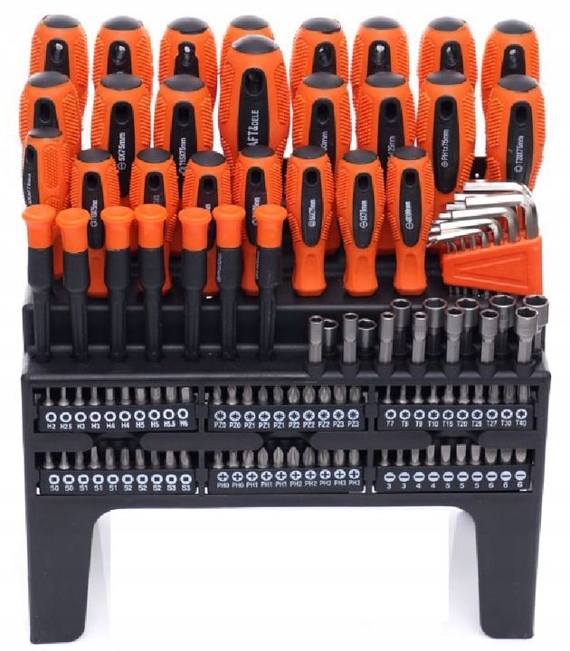 ZESTAW ŚRUBOKRĘTÓW I BITÓW STOJAK 122 ELEMENTÓW KD10958
