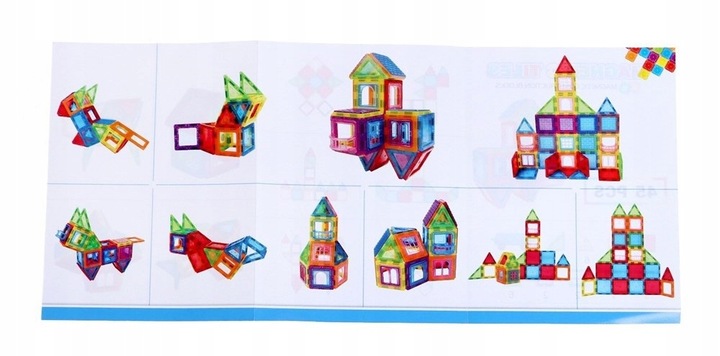 Klocki Magnetyczne 3D Układanka Edukacyjna 70 elementów