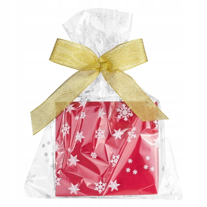 Torebki foliowe woreczki świąteczne celofan w ŚNIEŻYNKI 15x25 100 szt.