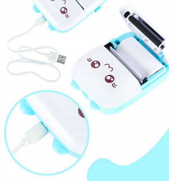 NIEBIESKI SMARTWATCH CRAFT + DRUKARKA TERMICZNA + PAPIER TERMICZNY