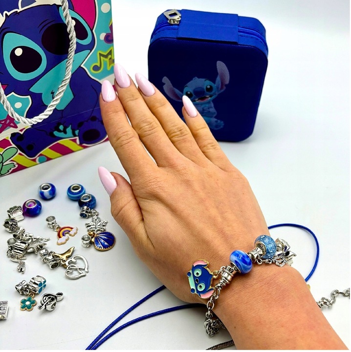 ZESTAW DO ROBIENIA BRANSOLETEK BIŻUTERII DLA DZIECI LILO I STITC 72 EL